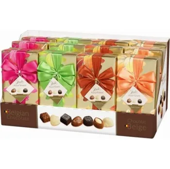 Bonboniéra Bonboniéra HAMLET dárek 250 g ZLATÝ mix barevných mašlí (belgické truffles v dárkové krabičce se zlatým papírem)