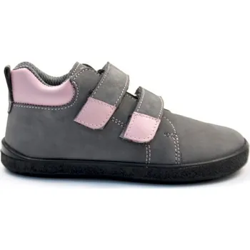 Dívčí tenisky Barefoot kožené celoroční boty EF Bea grey rose 27