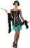 Karnevalový kostým Smiffys Dámské Flapper šaty paví oko modré/zelené M