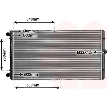 Chladič motoru Chladič, chlazení motoru VAN WEZEL 58002245