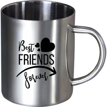 Nerezový hrnek Best friends forever srdce #1