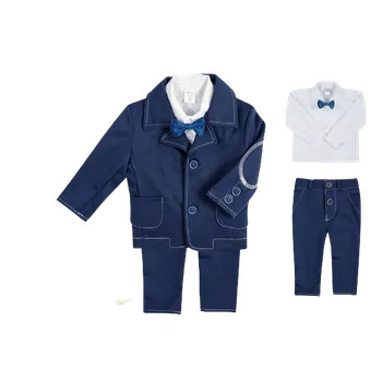 Chlapecký tmavě modrý set se sakem 4-dílný A102