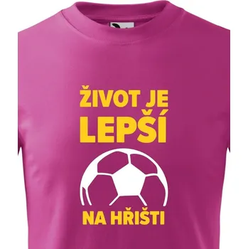 Chlapecké oblečení Dětské tričko - Fotbal život je lepší na hřišti, Barva Purpurová, Velikost 134 cm/8 roků, Canvas Dětské tričko Bezvatriko.cz 1568