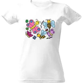 Dámské tričko Tričko s potiskem Motýlci a včelky dámské
