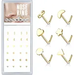 Šperky4U Sada 24 zlacených piercingů do nosu - N0000-44