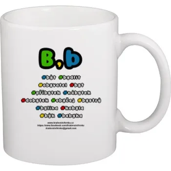 Hrnek malý bílý s potiskem Vyjmenovana slova po B