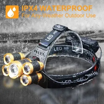 Čelovka Nabíjecí čelovka Headlamp 5 x CREE LED