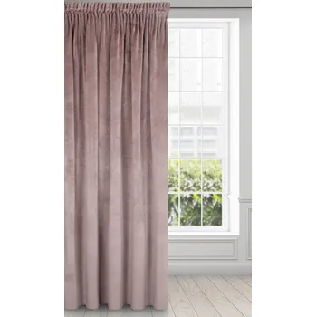 Dekorativní polštářek Eurofirany Sametový závěs RIA 140x250 pudrová růžová