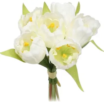 umělá květina Umělá květina svazek Tulipán, bílá