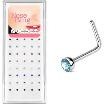 Souprava šperků Šperky4U Sada 40ti piercingů do nosu, 2,5mm zirkon, tl. 0,8 mm - N0000-32