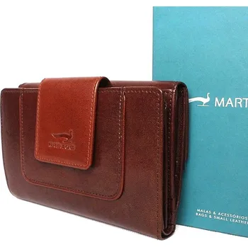 Peněženka Dámská luxusní kožená peněženka Marta Ponti no. B506 tmavěhnědo-hnědá