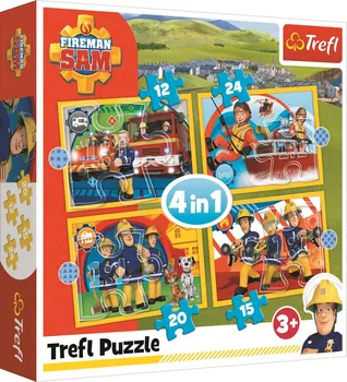 Puzzle Trefl Požárník Sam Rádi pomůžeme 4v1 12, 15, 20, 24 dílků