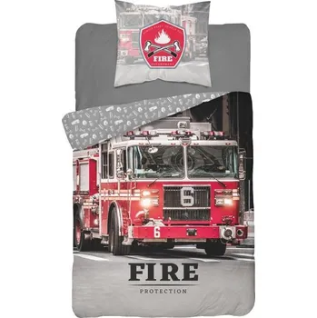 Povlečení Detexpol Hasiči Fire Protection 140 x 200, 70 x 80 cm zipový uzávěr