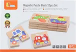 VIGA Dřevěné magnetické puzzle dopravní…