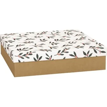 Balící papír Dárkový box s dekorem jmelí