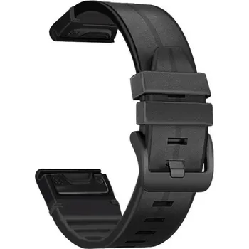 Ostatní příslušenství k chytrým hodinkám eses Sportovní kožený řemínek pro Garmin - Černý, QuickFit 22 mm