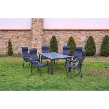 Zahradní sestava Dimenza VADUZ jídelní set - sklo Barva: černá