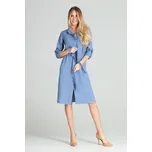 Dámské šaty M703 - Figl jeans-modrá L-40