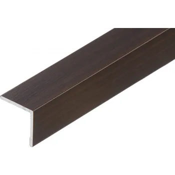 Stavební profil Schodová hrana samolepící Cezar 20x20mm 1,35m ořech tmavý