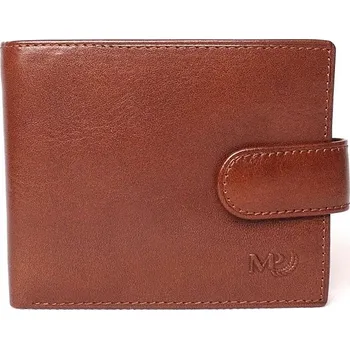 Pánská malá luxusní hladká kožená peněženka Marta Ponti no. B357R + RFID hnědá | KabelkyproVas.cz