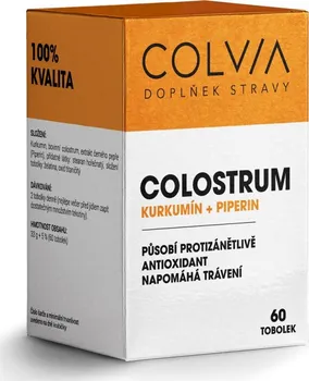 Speciální výživa COLVIA Colostrum + Kurkumin + Piperin 60 tob.