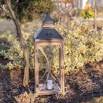 Lucerna Dřevěná lucerna MIA, 87 cm Hnědá