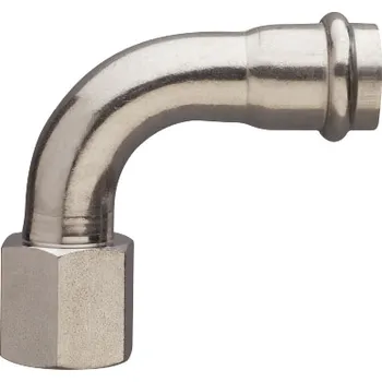 Vodovodní potrubí Frabopress INOX koleno 90° prodloužené s vnitřním závitem 22 mm x 3/4" FPN.XF90L.2220