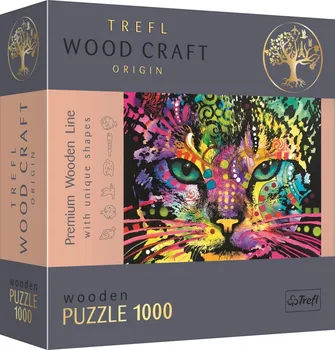 Puzzle Trefl Wood Craft Origin Barevná kočka 1000 dílků