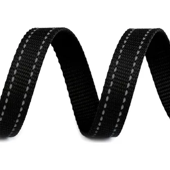 Syntetický popruh reflexní šíře 20 mm, černý