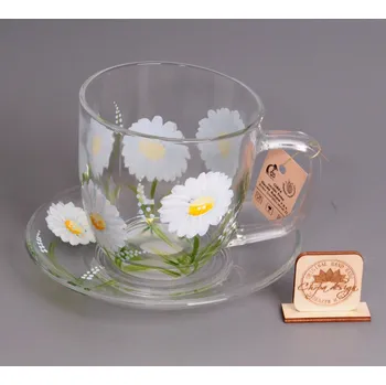 Sada hrnek klasik s podšálkem - kopretiny