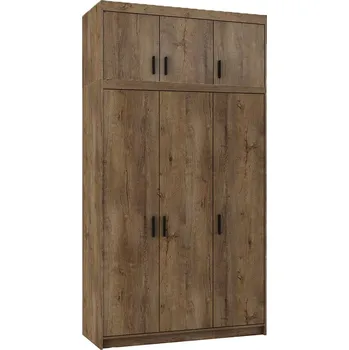 Šatní skříň Šatní skříň ELENA 3D + nástavec | 133 cm | dub lefkas