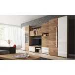 Obývací stěna Loreta dub zlatý/bílý lesk