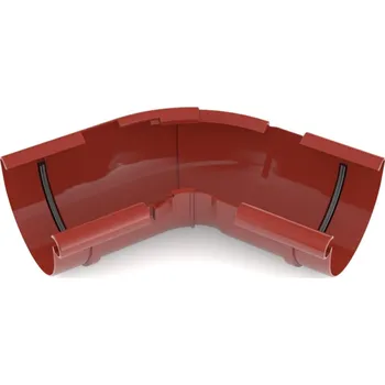 okap BRYZA nastavitelný vnitřní roh žlabu 120°–145° plastový Ø 125 mm, Červená RAL 3011