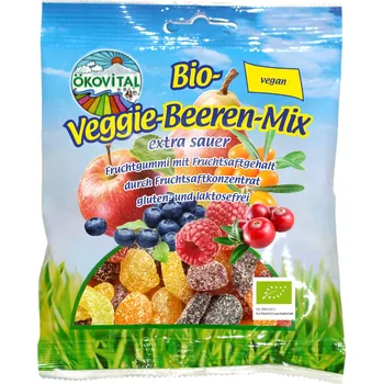 Bonbon Bonbóny ovocné Veggie Beeren Mix bez želatiny BIO, vegan - Ökovital 80g