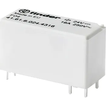 Relé Finder 41.61.6.012.4316, 41.61.6.012.4316 relé do DPS, bistabilní, 2 cívky, 400 V/AC, 16 A, 1 ks