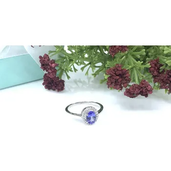 Prsten Diante Zlatý prsten s briliantem a tanzanitem 83000729