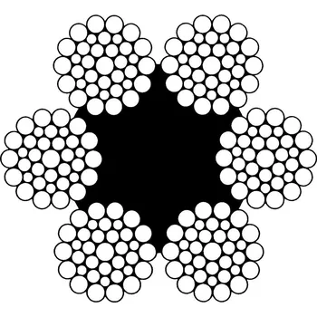 Lany Šestipramenné lano WARRINGTON SEAL 6x36WS - FC Lano - průměr: 20 mm, Pevnost: 1770 MPa, Provedení: Holé + extra silně mazané (A2)
