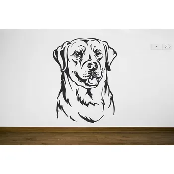 Samolepící dekorace Lepy.cz Samolepka na zeď Labradorský retrívr Velikost (šířka x výška): 90x118cm, Barevná varianta: Tyrkysová modrá