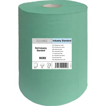 Papírový ručník INPOSAN Roll Industry Standard 2vr.,38 x 36cm, zelená, 700útr., 250m