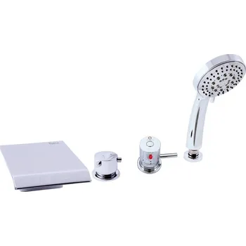 Vodovodní baterie RAV SLEZÁK Baterie termostatická vanová stojánková, s hadicí a sprchou DT273.0P