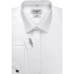 Společenská košile AMJ Slim fit s dvojitou manžetou - bílá JDAMK velikost: 38