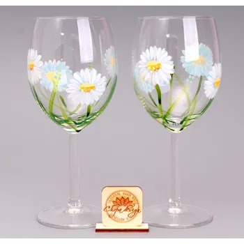 Sklenice Sada vínovek - kopretiny