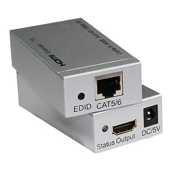 Video kabel HDMI extender na 60m přes jeden kabel Cat5e/Cat6