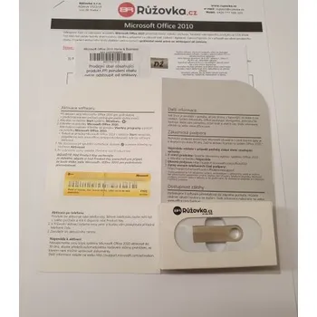Software Microsoft Office 2010 Home & Business (pro podnikatele), Software Certifikát pravosti + Flashdisk MICROSOFT T5D-00292