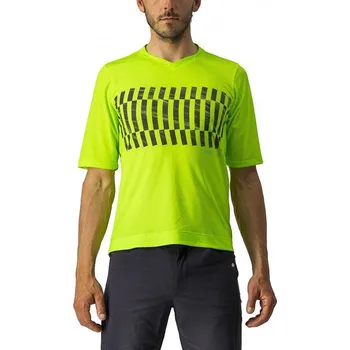 cyklistický dres Dres Castelli Trail tech Electric lime/dark lime Podkarta: M