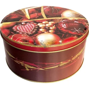 Dóza na potraviny Krabice dárková plechová 215507 Srdíčka červená 170x80 mm, Alvarak