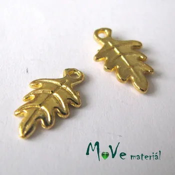 Přívěsek Přívěsek DUBOVÝ LIST 9,5x19mm, 4ks, zlatý