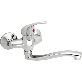 Vodovodní baterie Slovarm - EA.3511.B20-100 - Baterie dřezová nástěnná, ramínko ploché zvýšené, L 200 mm, rozteč 100 mm - 480214