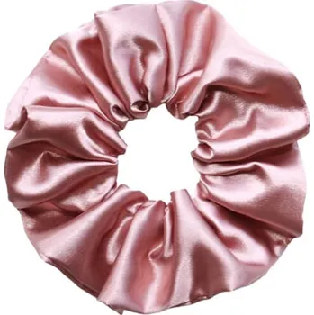 MURU Velká Saténová Scrunchie gumička - Starorůžová Lesklá