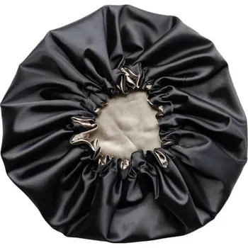 MURU Oboustranná Saténová Čepice na spaní Černá/Hnědá